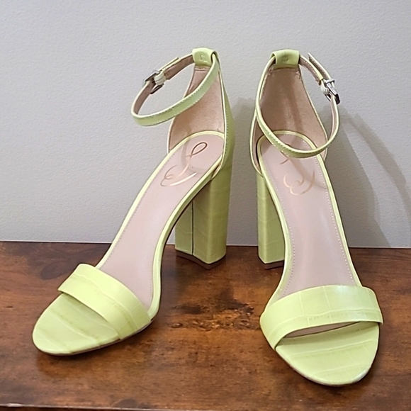 NWOB Sam Edelman Yaro (kiwi/subtle lime green) heeled sandals size 8.5 - Picture 1 of 10